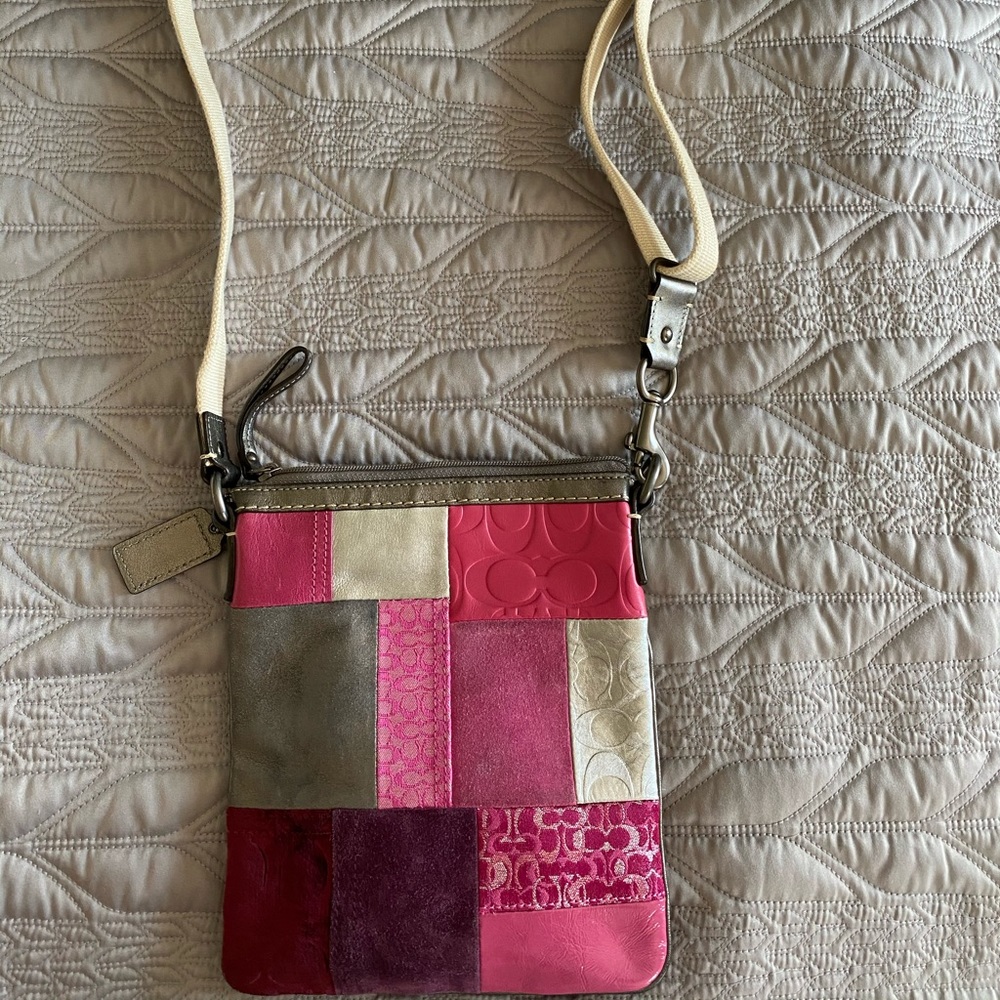 Coach Authentic Pink Patchwork Crossbody Bag - image 2